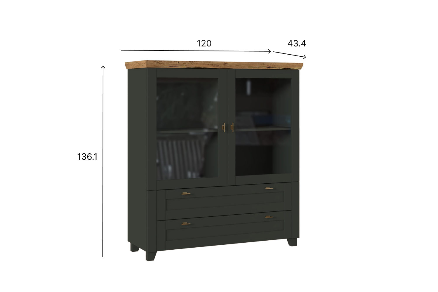 Шкафы-витрины - изображение №4 "Шкаф Эмили"  на www.Angstrem-mebel.ru